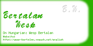 bertalan wesp business card